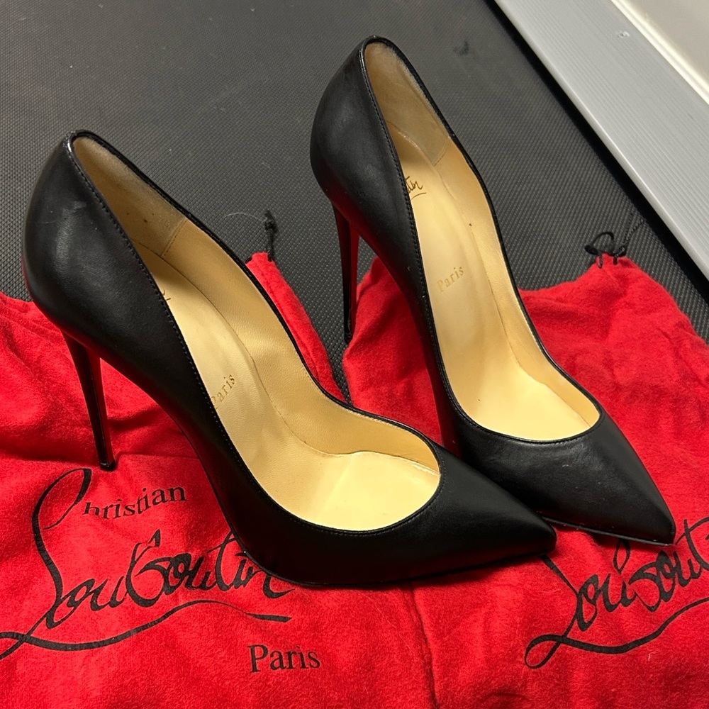 Christian Louboutin Pigalle Follies 100 Black Nappa Shiny
